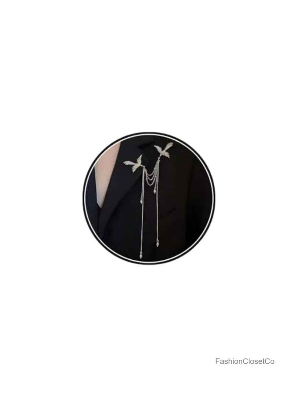 Gold Plated Bird Tassel Brooch Pearl Fringe Statement Pin